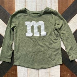 M&M Halloween Top Costume Green Shirt Baby Neutral Boy Girl • 2T • Garanimals